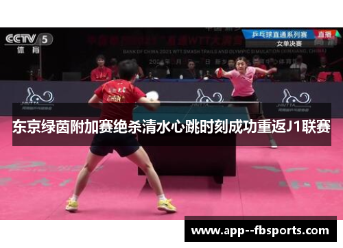 东京绿茵附加赛绝杀清水心跳时刻成功重返J1联赛