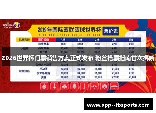 2026世界杯门票销售方案正式发布 粉丝抢票指南首次揭晓 2026世界杯门票销售方案正式发布 粉丝抢票指南首次揭晓
